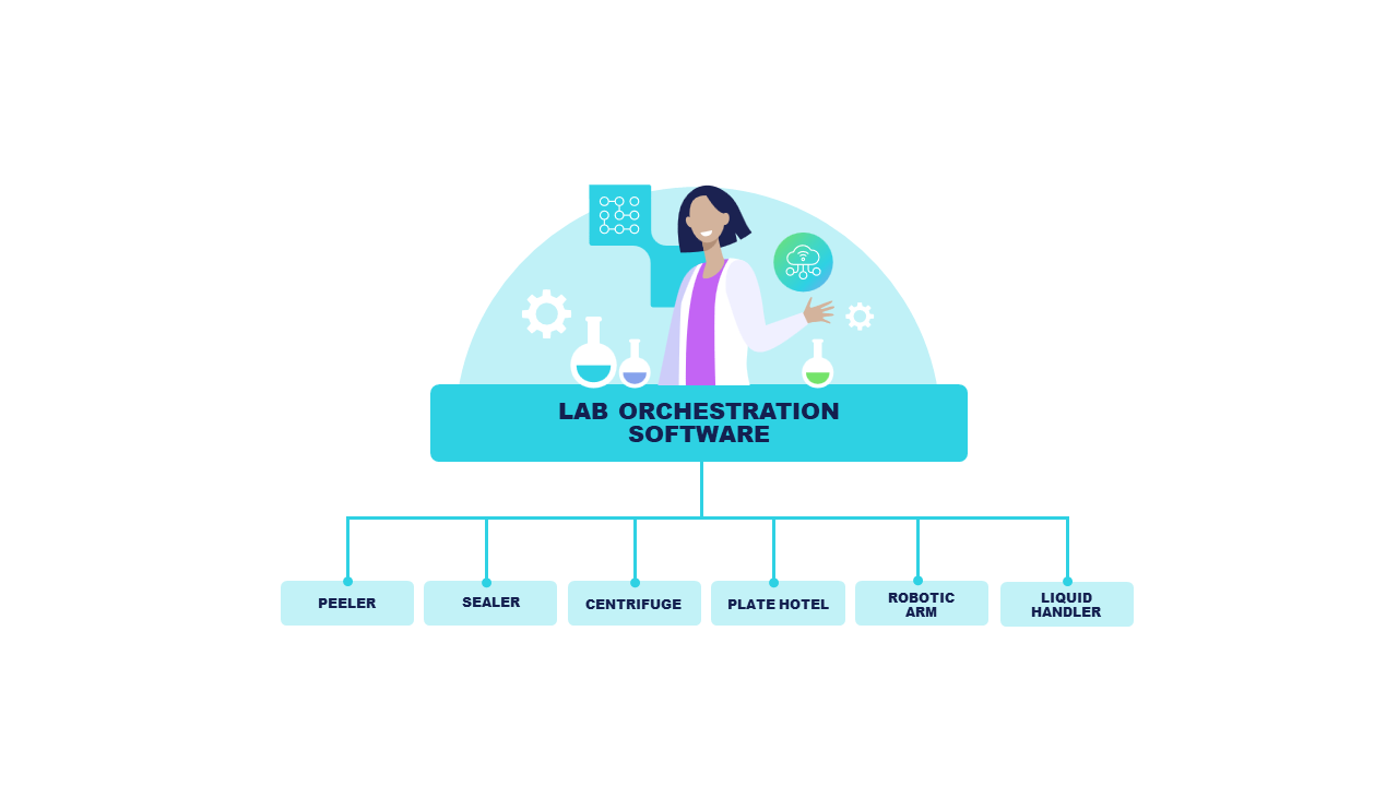 Lab orchestration software process steps
